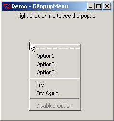 GPopupMenu screen shot.