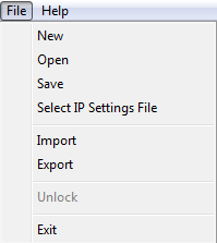 ipManager File Menu